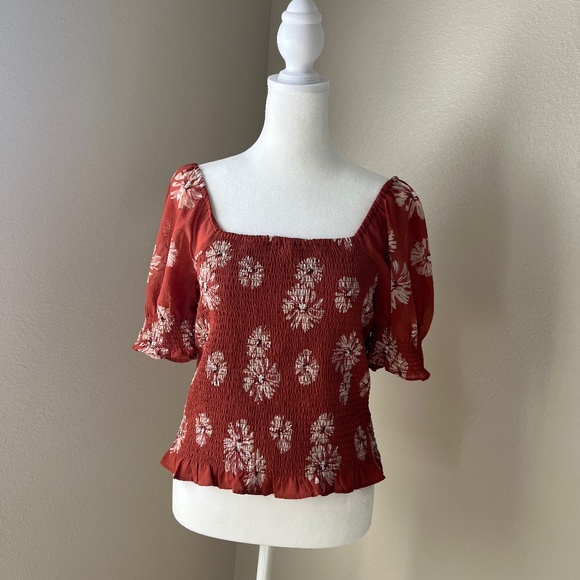 Madewell Tops - MADEWELL-Puffed Sleeve Crop Top